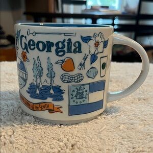 Starbucks Georgia Mug with Blue and Orange Accents